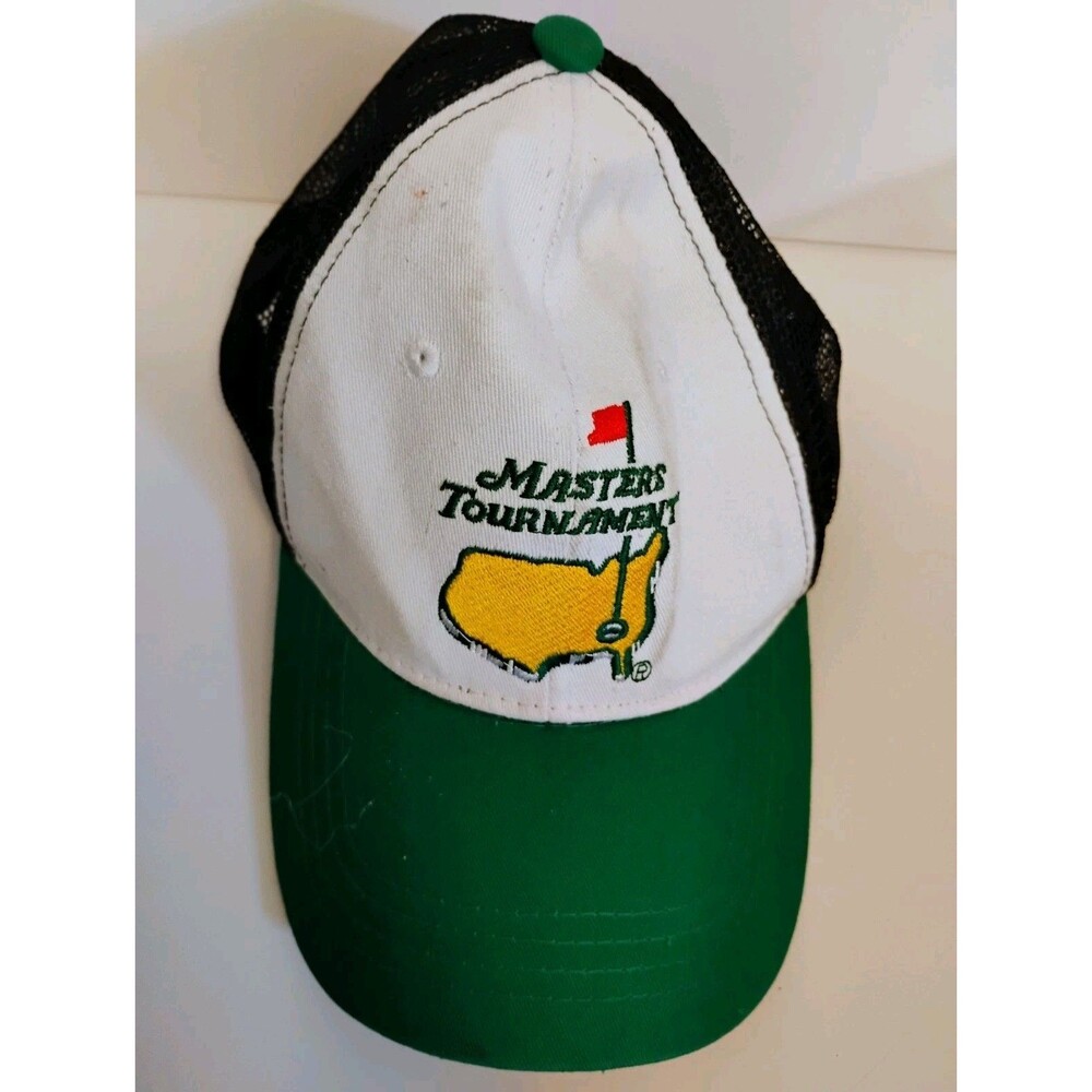 Masters Tournament Trucker Hat Green White Black Mesh Snapback Golf Cap Vintage
